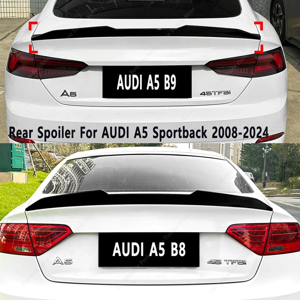 PSM Style Rear Spoiler for AUDI S5 A5 RS5 B8 B8.5 B9 B9.5 FSI TFSI TDI 4-DOOR Sportback Rear Bodykits Tail 2009-2024 Tuning