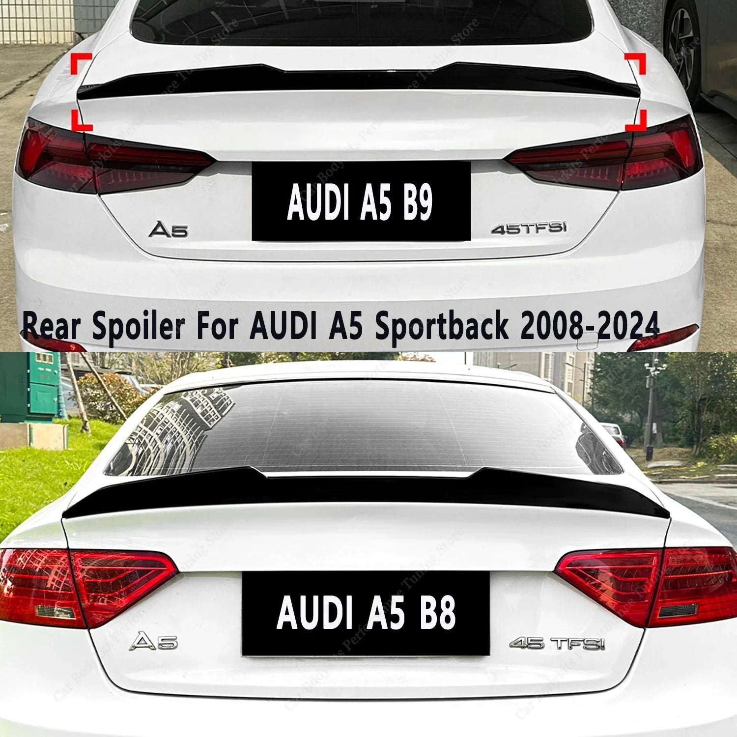 PSM Style Rear Spoiler for AUDI S5 A5 RS5 B8 B8.5 B9 B9.5 FSI TFSI TDI 4-DOOR Sportback Rear Bodykits Tail 2009-2024 Tuning