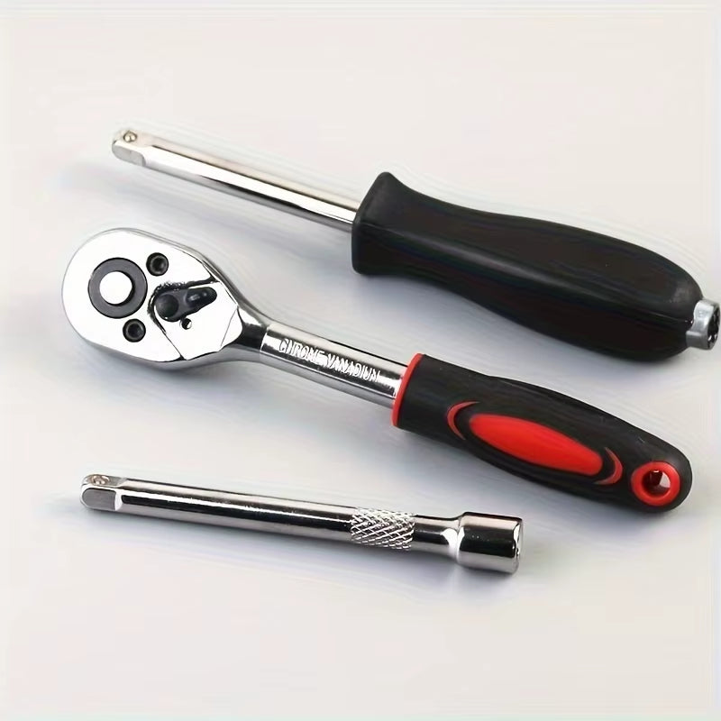 46Pcs Car Repair Tool Kit Ratchet Torque Wrench Spanner Screwdriver Socket Set Combo Tools Kit Bicycle Auto Repairing Tool Mech