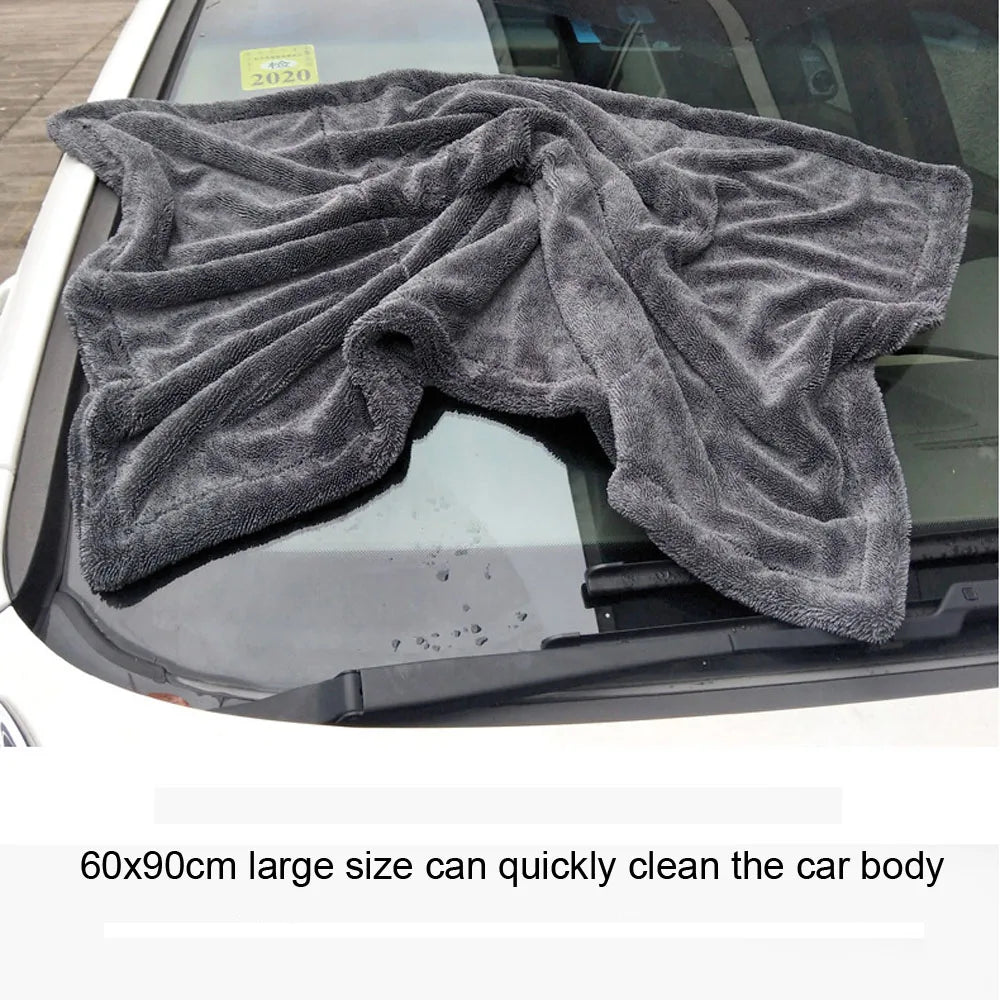 CDWTS 60*90 1200GSM Microfiber Twist Car Wash Towel Professional Super Soft Cleaning Drying Cloth Towels for Car Detailing