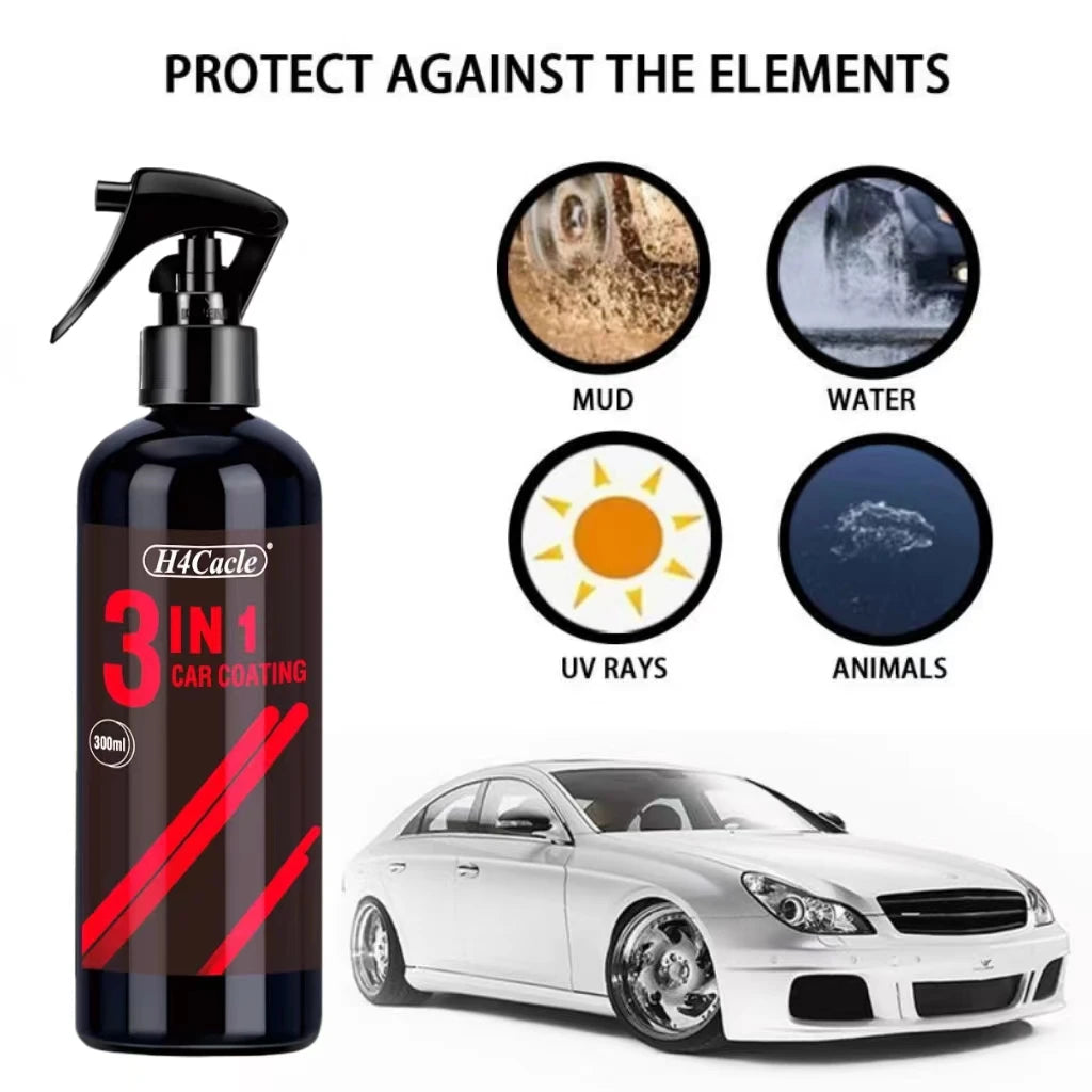 3 in 1 High Protection Quick Ceramic Coating Nano Spray Car Coating Wax Polishing Spray Plastic Refresh Fast Fine Scratch Repair