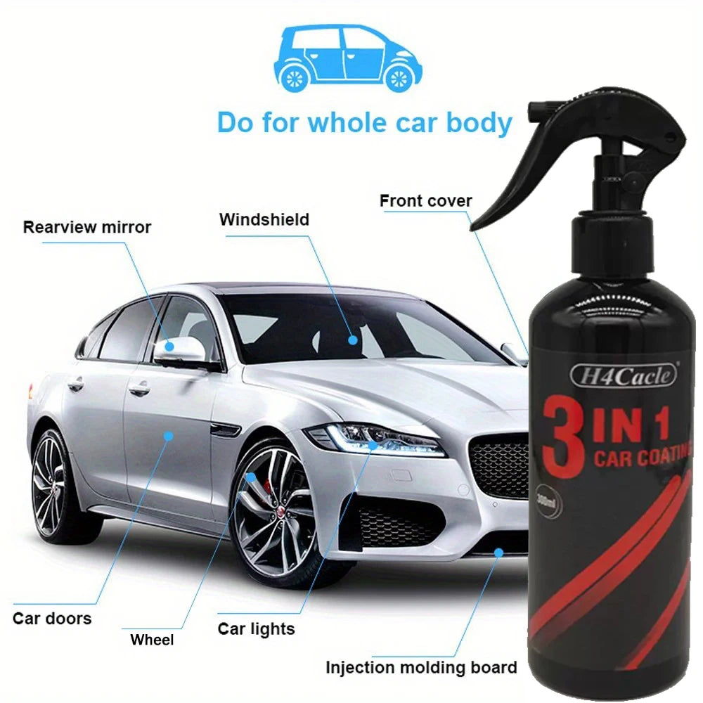 3 in 1 High Protection Quick Ceramic Coating Nano Spray Car Coating Wax Polishing Spray Plastic Refresh Fast Fine Scratch Repair
