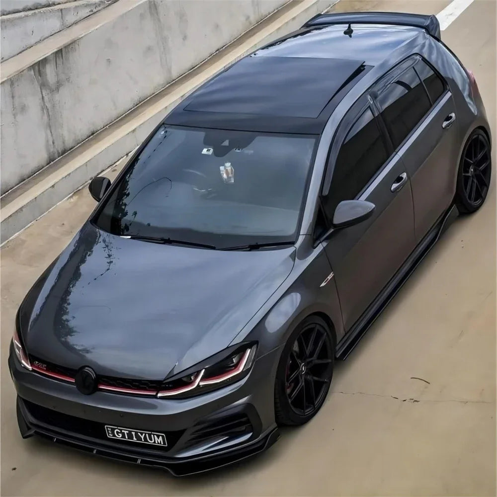 Maxton Style Gloss Black Front Bumper Splitter Lip for VW Golf 7 7.5 GTI GTD R R-Line 2013-2020 Bumper Diffuser Spoiler Guard