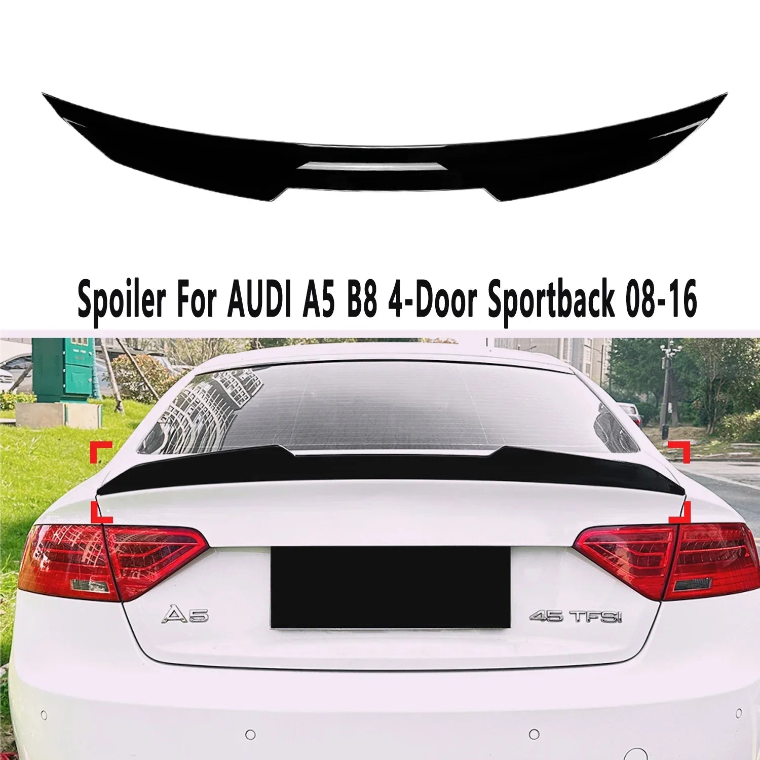 PSM Style Rear Spoiler for AUDI S5 A5 RS5 B8 B8.5 B9 B9.5 FSI TFSI TDI 4-DOOR Sportback Rear Bodykits Tail 2009-2024 Tuning