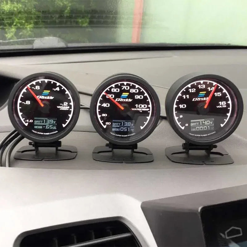 Greddi Boost Gauge 62Mm 2.5 Inch 7 Colors LCD Display Turbo Oil Pressure RPM Water Temp Tachometer Racing Meter with Sensor