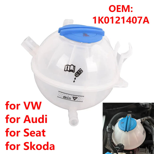 1K0121407A Car Engine Radiator Coolant Reservoir Expansion Tank for VW Golf MK6 Jetta Tiguan for Audi for Seat for Skoda