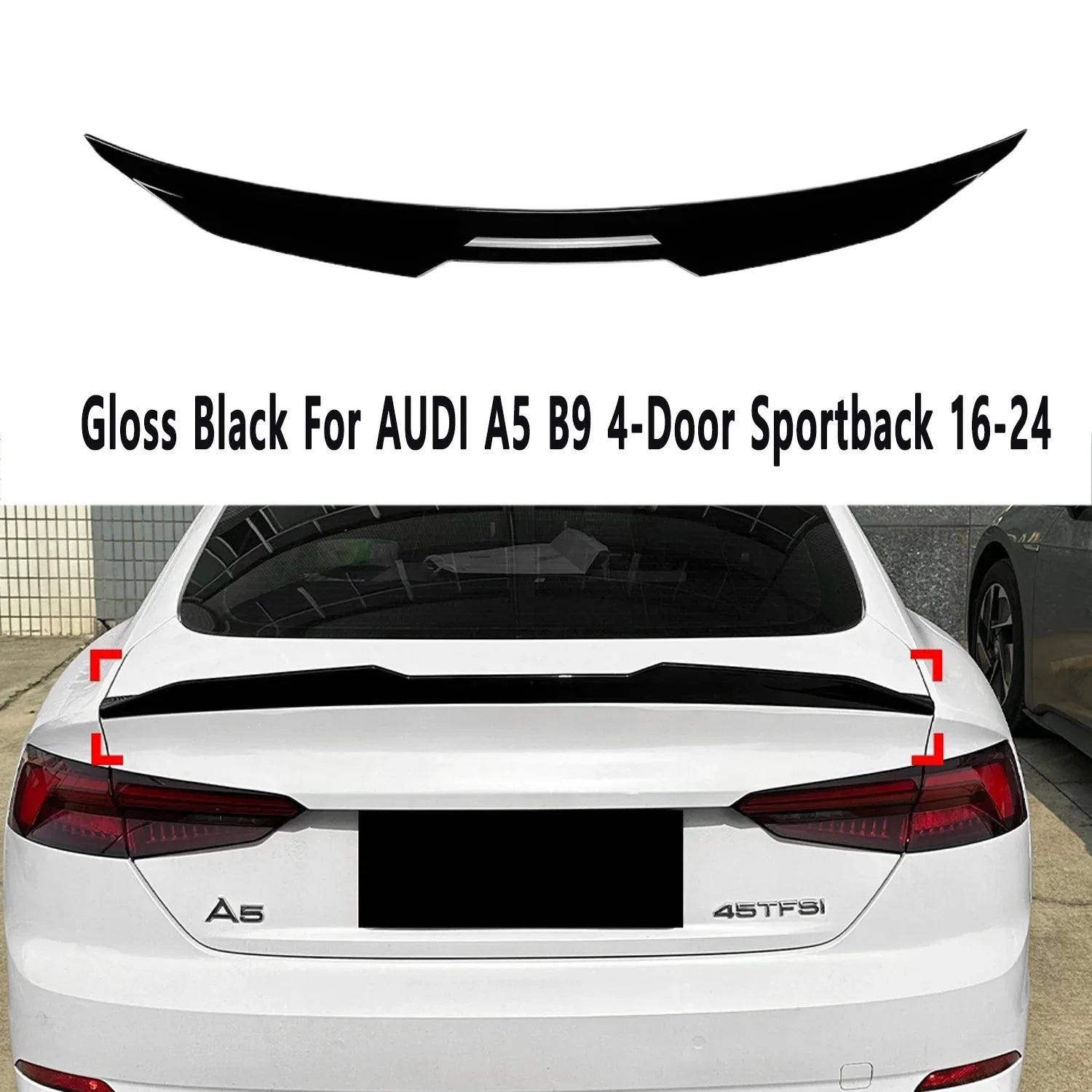 PSM Style Rear Spoiler for AUDI S5 A5 RS5 B8 B8.5 B9 B9.5 FSI TFSI TDI 4-DOOR Sportback Rear Bodykits Tail 2009-2024 Tuning