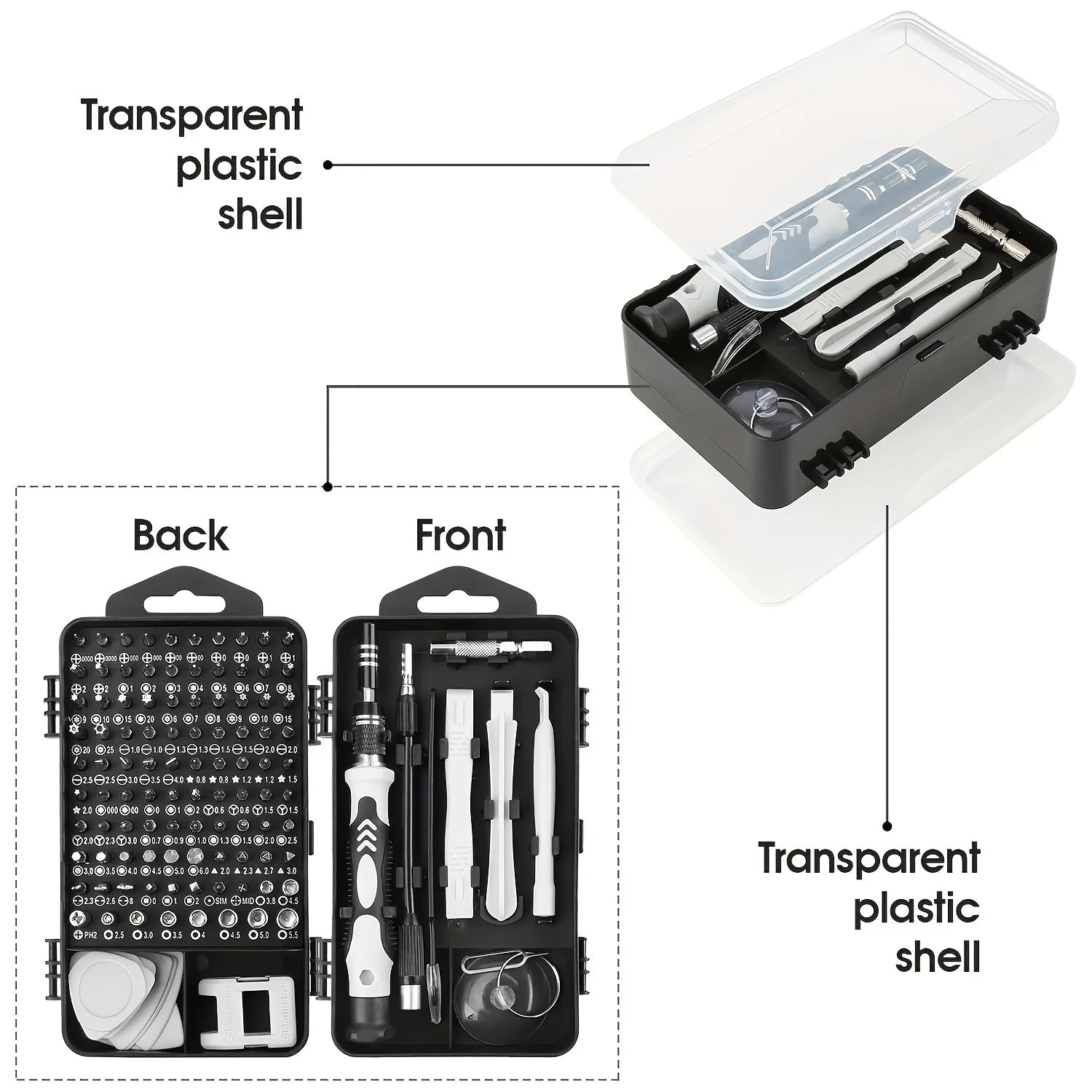 115In1 Screwdriver Bit Set, High Hardness, Special Bits for Electric Drill/Screwdriver, Universal Repair Kit for Electronics DIY