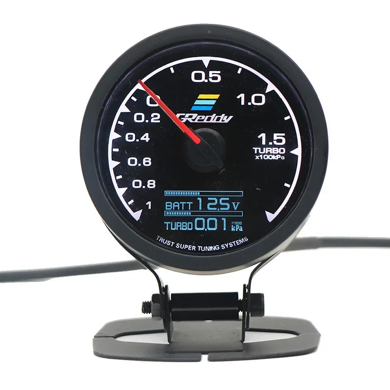 Greddi Boost Gauge 62Mm 2.5 Inch 7 Colors LCD Display Turbo Oil Pressure RPM Water Temp Tachometer Racing Meter with Sensor